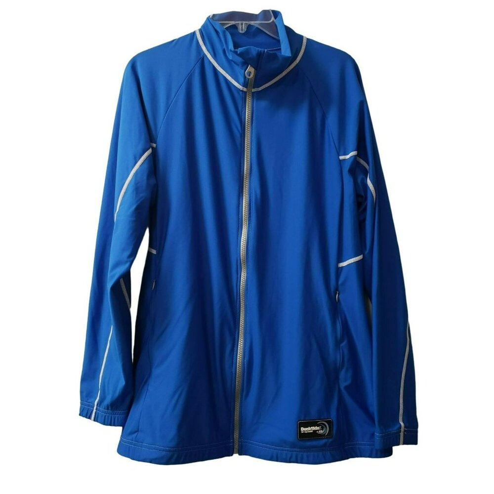 DuckSkinz UV Jacket, Sun Protection, Mens XL Blue Full Zip Long Sleeve Outdoor
